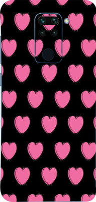 Mclaxa Pink Hearts Mobile Back Skin Guard, Pink Hearts, Redmi Note 9 Pro Mobile Skin(Pink Hearts Skin With Super Matte Finish)