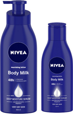 55% OFF on NIVEA Body Milk Nourishing Body Lotion 400ml & 120 ml - Pack of 2(520 ml) 55% OFF on NIVEA Body Milk Nourishing Body Lotion 400ml & 120 ml - Pack of 2(520 ml)
