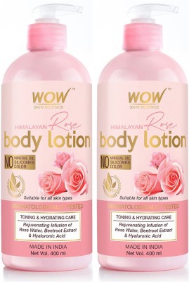 WOW SKIN SCIENCE Himalayan Rose Body Lotion – Net Vol 800 ml (Pack of 2)
