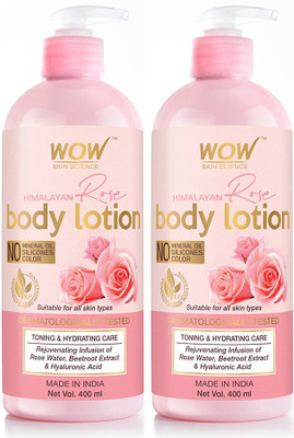 WOW SKIN SCIENCE Himalayan Rose Body Lotion – Net Vol 800 ml (Pack of 2)