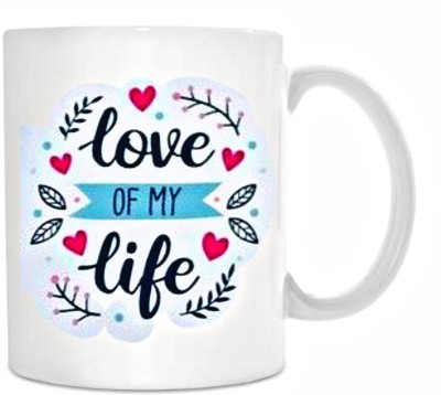 yourkitchen LOVE OF MY LIFE printed coffee mug for gifting your special one Ceramic Coffee Mug(320 ml)