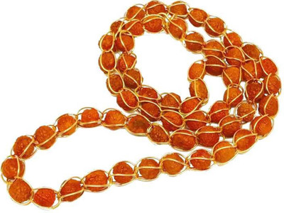 PRIYANSHU INDUSTRIES Festive Special 5-Mukhi (54+1 Beads) Wood, Rudraksha One Gram For Unisex Beads Gold-plated Plated Brass, Alloy Chain