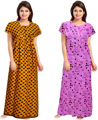 PE Fashion Women Nighty(Multicolor)