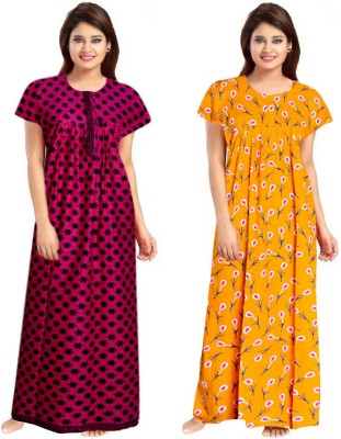 Cauchy Women Nighty Set(Multicolor)