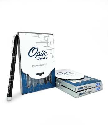 Win Optic Square 30Pcs(20 Blue & 10 Black)|0.7mm Tip|Smooth Writing|Gifting|Premium Ball Pen(Pack of 30, Blue & Black)