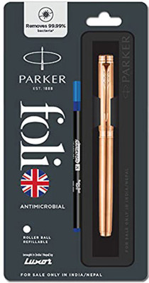 PARKER FOLIO ANTIMICROBIAL COPPER ION PLATED ROLLERBALL PENS Roller Ball Pen(Ink Color - Blue)