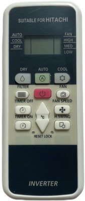 PP INVERTOR AC (DRY,AUTO,COOL--FUNCTION) 220 COMPATIBLE TO HITACHI Send old remote photo 9822247789 whatsapp verification.. Remote Controller(OFF WHITE)