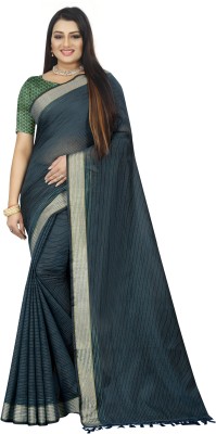 Indian Fashionista Woven Daily Wear Pure Silk Saree(Dark Green)