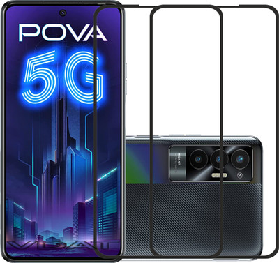 VDAT Edge To Edge Tempered Glass for Tecno POVA 5G(Pack of 2)