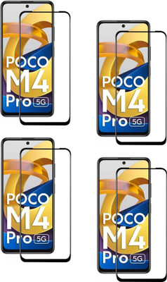 ISAAK Edge To Edge Tempered Glass for Poco M4 Pro 5G Edge to Edge, Full Glue, 11D Tempered Glass(Pack of 4)