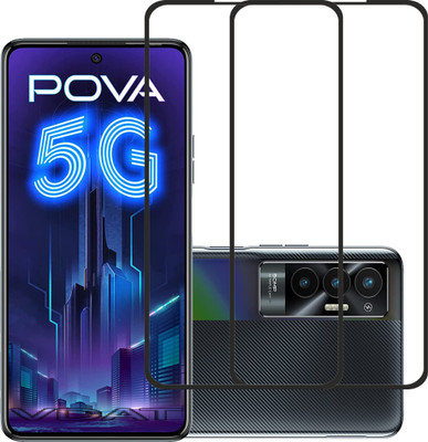 VDAT Edge To Edge Tempered Glass for Tecno POVA 5 5G, Tecno POVA 5(Pack of 2)