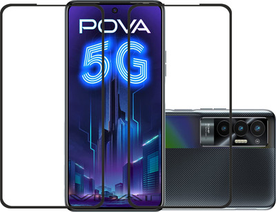 VDAT Edge To Edge Tempered Glass for Tecno POVA 5G(Pack of 2)