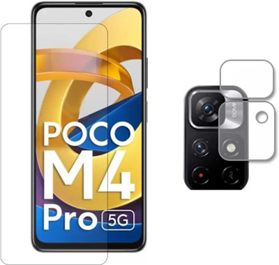 ISAAK Tempered Glass Guard for POCO M4 Pro 5G Tempered Glass & Back Camera Lens Protector (Combo Pack)(Pack of 2)