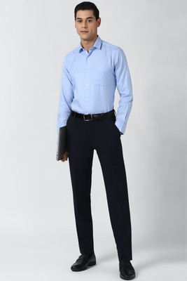 PETER ENGLAND Men Solid Formal Blue Shirt