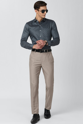 PETER ENGLAND Men Printed Formal Grey Shirt