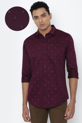 Simon Carter Men Printed Casual Maroon Shirt