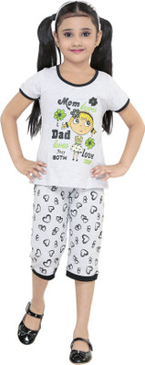 KHUSHTRAD Girls Casual Top Capri(MILANCE)