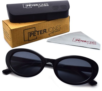 PETER JONES Oval Sunglasses(For Girls, Black)