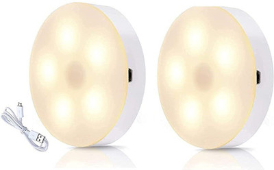 Reiz Motion Sensor LED Light for Home with USB Charging Pack of 2 Night Lamp(2.5 cm, White)
