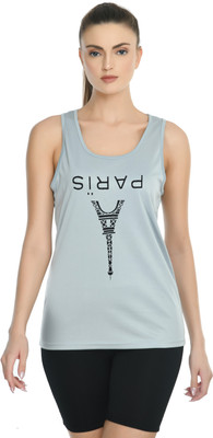 young urban Casual Printed Women Grey Top