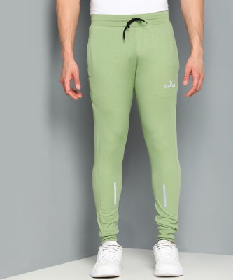 KIZAAR Solid Men Light Green Track Pants