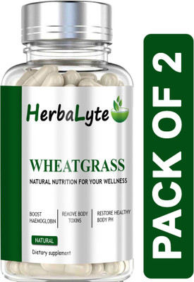 HERBALYTE Wheatgrass 800 mg Capsules (B50) Pro(2 x 60 Capsules)
