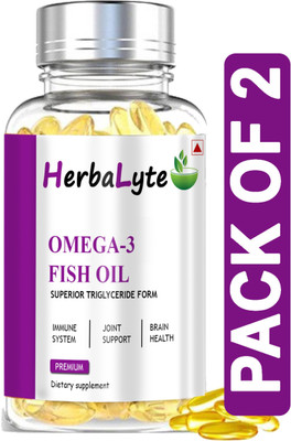 HERBALYTE Advanced Fish Oil (Triple Strength) With 1000Mg Omega 3 (B15) Advanced(2 x 60 Capsules)