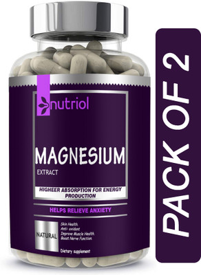 Nutriol Chelated Magnesium Glycinate Citrate Oxide Supplement (B31) Advanced(2 x 60 Capsules)