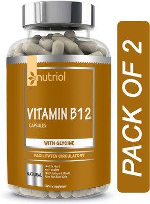 Nutriol Organic B Complex Vitamins B12 and Biotin (B46) Pro(2 x 60 Capsules)