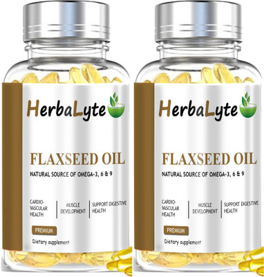 HERBALYTE Ultra Flaxseed extract capsules Omega 3 (G17) Ultra(2 x 60 Capsules)