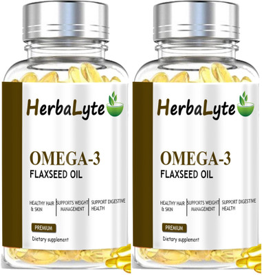 HERBALYTE Pro Flaxseed extract capsules Omega 369 (G18) Pro(2 x 60 Capsules)