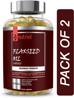 Nutriol Ultra Flaxseed extract capsules Omega 3 (B17) Ultra(2 x 60 No)