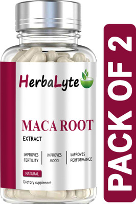 HERBALYTE Maca Root Capsules Enriched with Maca Root Extract for Men (B30) Ultra(2 x 60 Capsules)