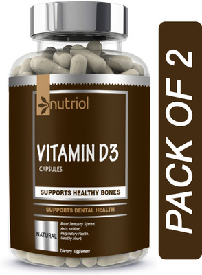 Nutriol Plant Based Vitamin D3 K2 MK7 Supplement Veg (B48) Ultra(2 x 60 Capsules)