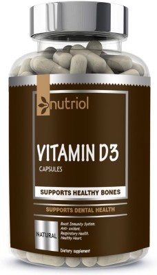 Nutriol Plant Based Vitamin D3 K2 MK7 Supplement Veg (H48) Advanced(60 No)