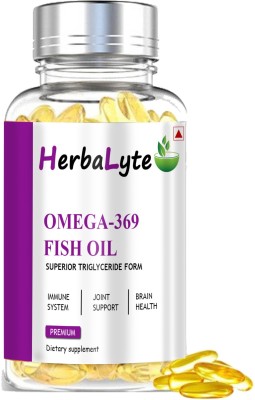 HERBALYTE Pro Fish Oil (Triple Strength) With 1000Mg Omega 369 (H16) Pro(60 Capsules)