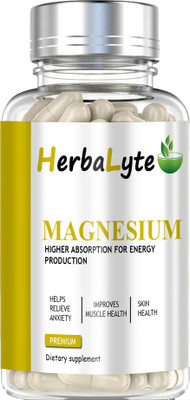 HERBALYTE Chelated Magnesium Glycinate Citrate Oxide Supplement (H31) Ultra(60 Capsules)