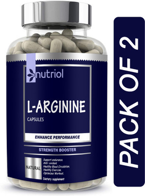 Nutriol L-Arginine 1000mg Capsules Per Serving, l arginine supplement (B28) Advanced(2 x 60 Capsules)