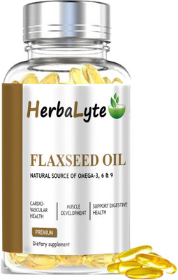 HERBALYTE Pro Flaxseed extract capsules Omega 3 (H17) Pro(60 Capsules)