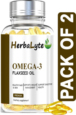 HERBALYTE Advanced Flaxseed extract capsules Omega 369 (B18) Advanced(2 x 60 Capsules)