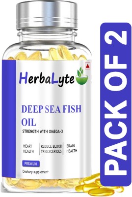 HERBALYTE Deep Sea Fish Oil 2500mg (Omega 3 Fish Oil) (B13)(2 x 60 Capsules)