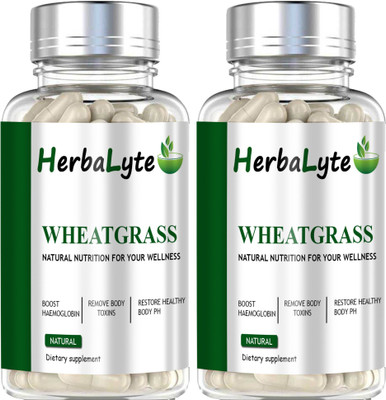 HERBALYTE Wheatgrass 800 mg Capsules (G50) Pro(2 x 60 Capsules)
