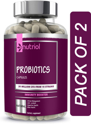 Nutriol Probiotic Supplement 30 Cfu with 16 & Prebiotics Capsules (B36)(2 x 60 Capsules)