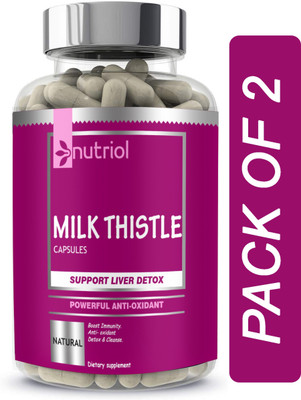 Nutriol Milk thistle for liver support and liver detox for men and women (B33)(2 x 60 Capsules)