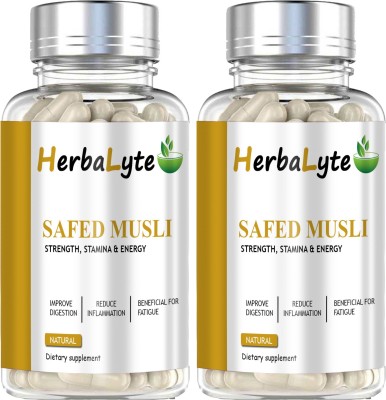 HERBALYTE Safed Musli, safed musli capsule, testosterone booster for men (G37) Premium(120 Capsules)