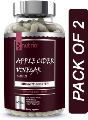 Nutriol Apple Cider Vinegar Capsule with mother digestion,detox (B5) Pro(2 x 60 Capsules)