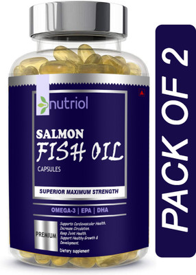 Nutriol Salmon Fish Oil 1000mg Triple Strength 660mg (B38) Ultra(2 x 60 Capsules)