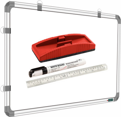 YAJNAS Non Magnetic 1.5 X 2 Feets, Double-Sided Writing Chalkboard & Whiteboard, Combo of 4 Items Whiteboards(White, Green)
