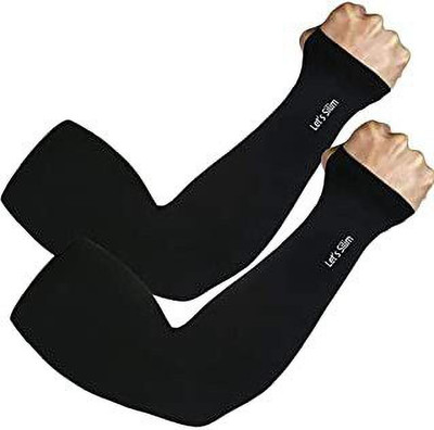 MUNTUN Cotton Arm Sleeve For Men & Women(Free, Black)