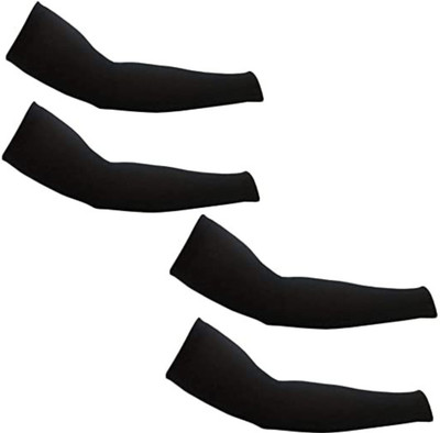 MUNTUN Cotton Arm Sleeve For Men & Women(Free, Black)
